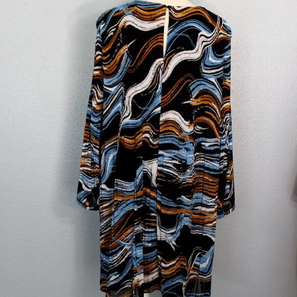 Nine West Multicolor Fully Lined Finely Pleated Dress Size XL - Picture 6 of 12